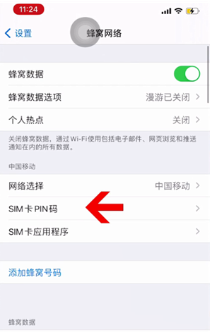 海尾镇苹果14维修网分享如何给iPhone14的SIM卡设置密码 